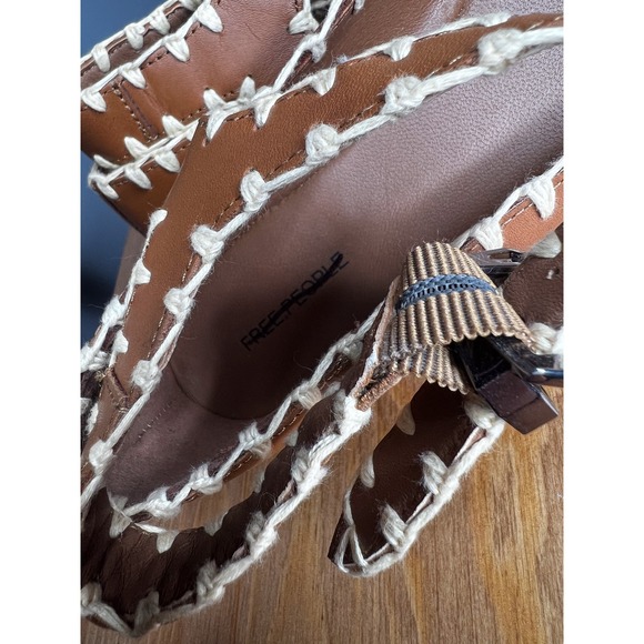 NEW Free People Crochet Mystic Mary Jane Flats Size 9 Tan - Picture 6 of 12